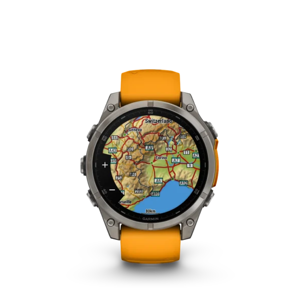 Garmin Fenix 8 - 47mm Amoled Sapphire - Grå DLC-titan med svart silikonarmband