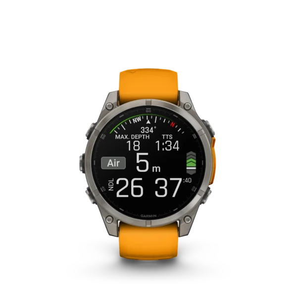 Garmin Fenix 8 - 47mm Amoled Sapphire - Grå DLC-titan med svart silikonarmband