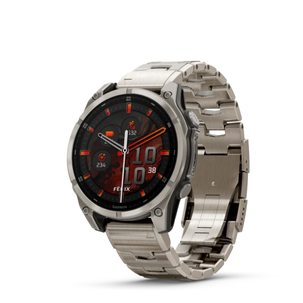 Garmin Fenix 8 - 47mm Amoled Sapphire - Grå DLC-titan med svart silikonarmband