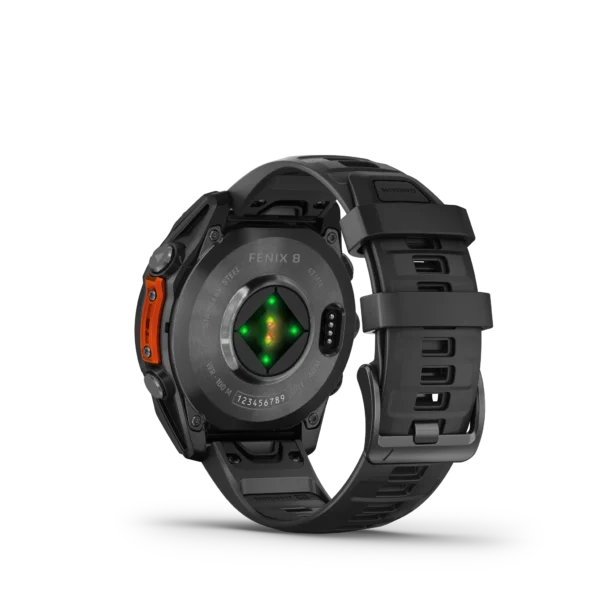 Garmin Fenix 8 - 47mm Amoled Sapphire - Grå DLC-titan med svart silikonarmband