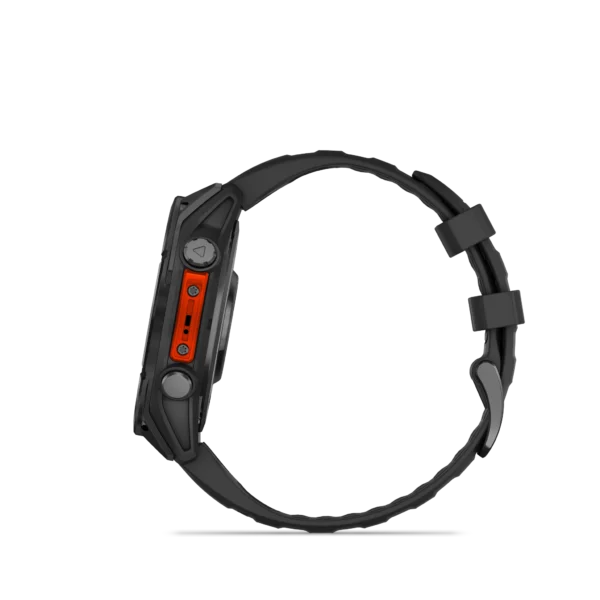 Garmin Fenix 8 - 47mm Amoled Sapphire - Grå DLC-titan med svart silikonarmband