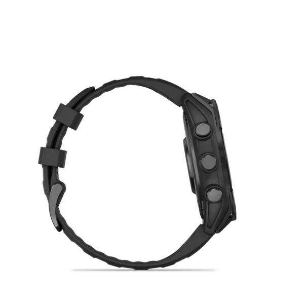Garmin Fenix 8 - 47mm Amoled Sapphire - Grå DLC-titan med svart silikonarmband