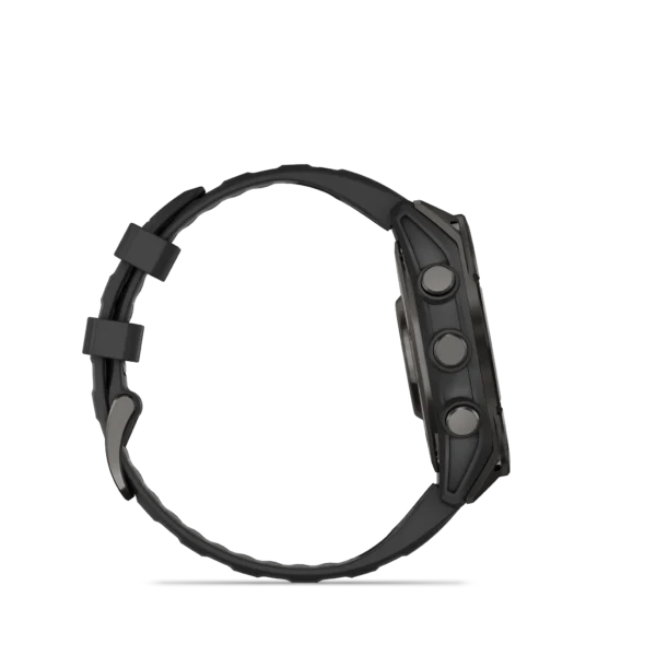 Garmin Fenix 8 - 47mm Amoled Sapphire - Grå DLC-titan med svart silikonarmband