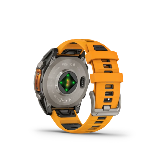 Garmin Fenix 8 - 47mm Amoled Sapphire - Grå DLC-titan med svart silikonarmband