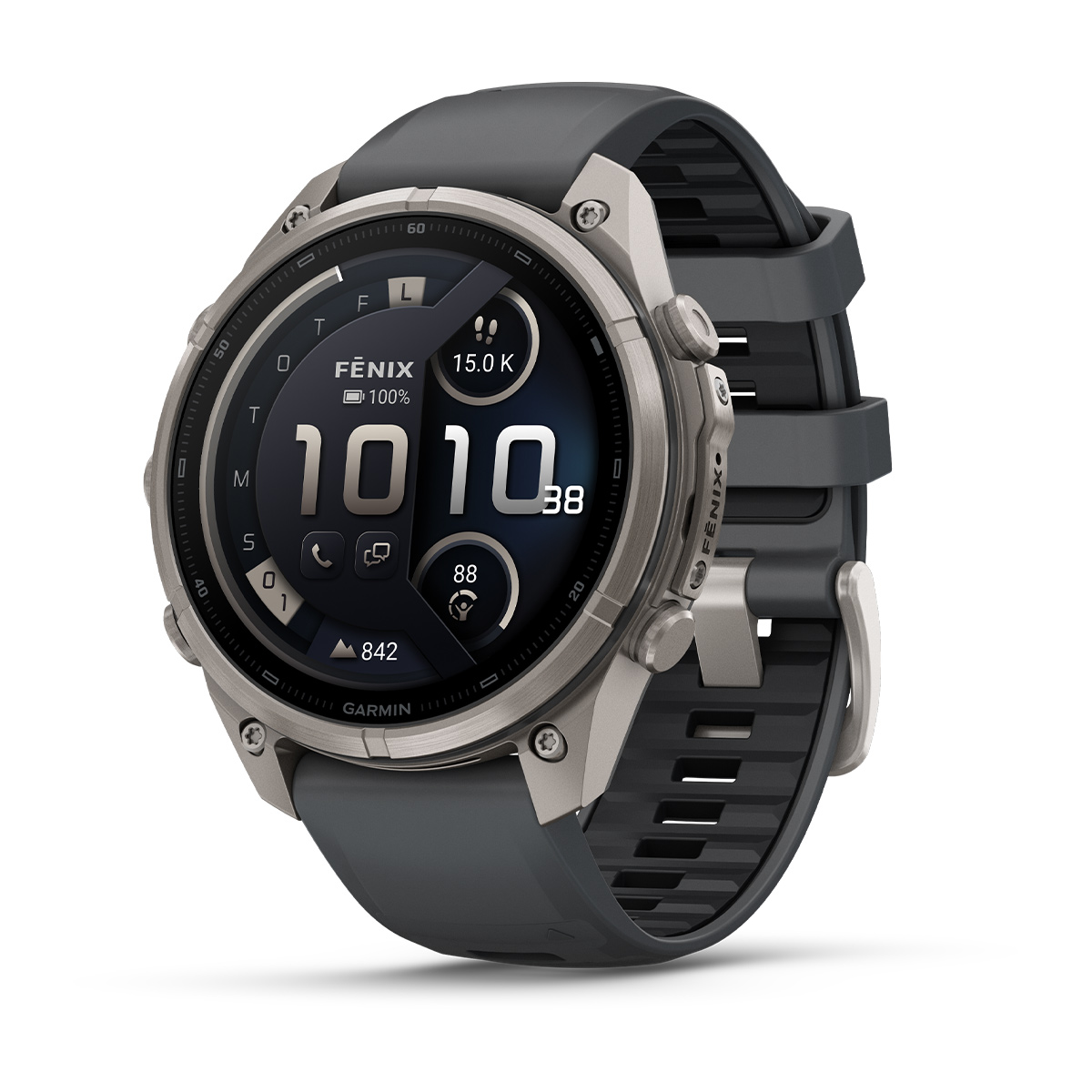 Garmin fēnix 9 Pro 47 mm – Titan – grafitgrått/svart silikonarmband - Bild 4