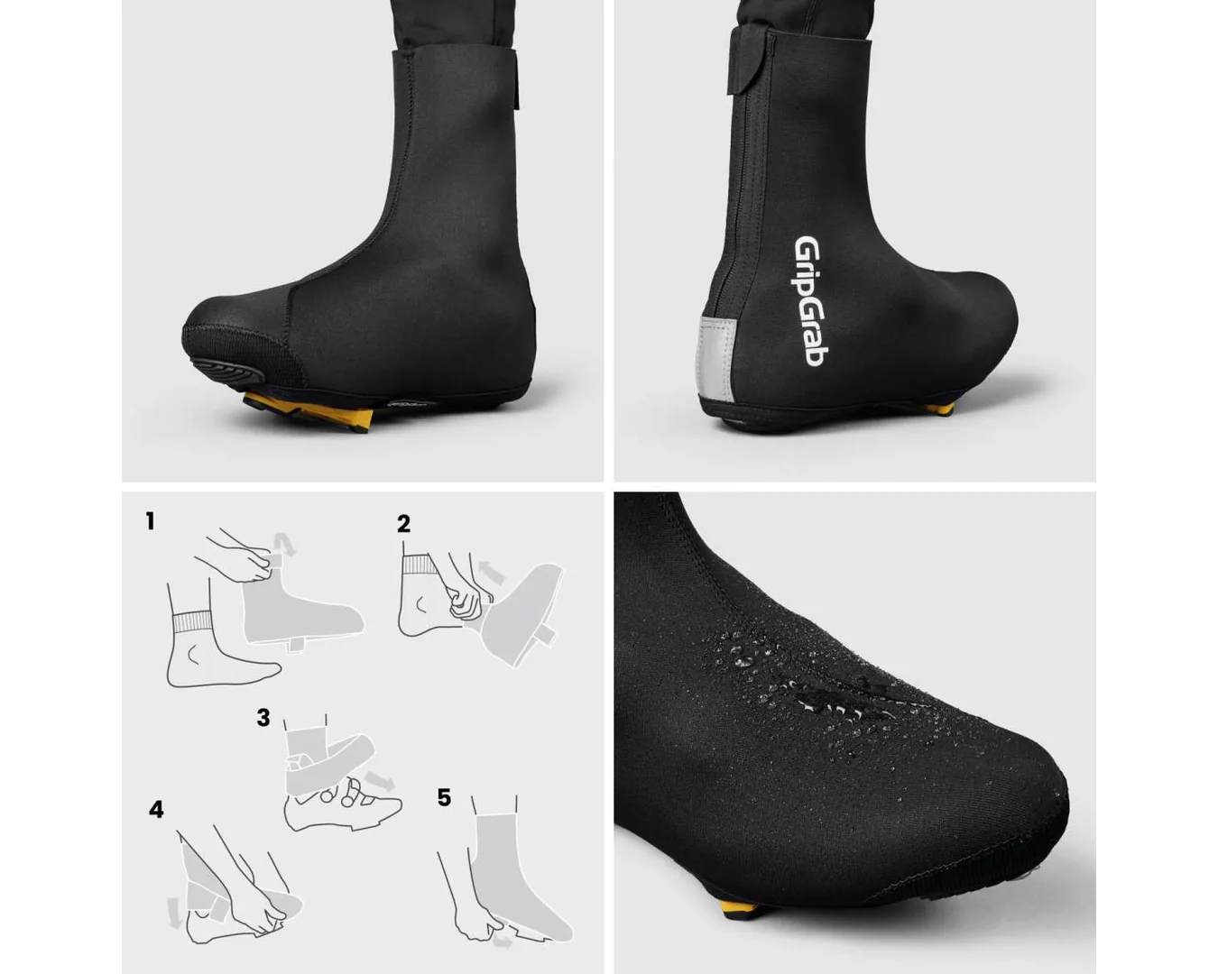 GripGrab RIDE 2 Waterproof Winter Road skoöverdrag – svart - Bild 3