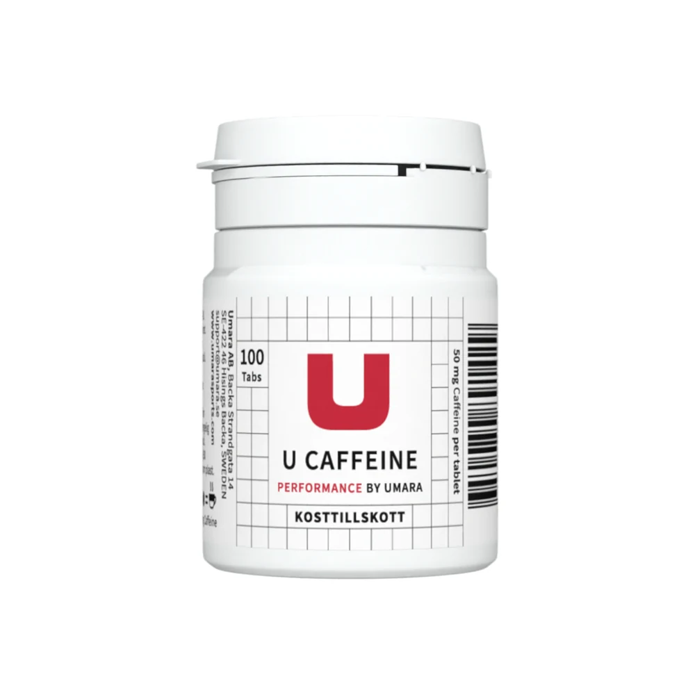 Umara U Caffeine – koffeintabletter, 50 mg – produktförpackning